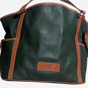 Dooney & Bourke Green and Tan Tote Bag